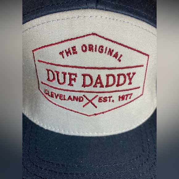 Trucker Hat Baseball Cap Strapback Blue Gray Cleveland Original Duf Daddy Dad - Picture 2 of 7